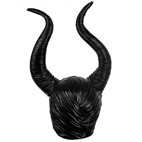 Halloween Evil Witch - Gorro para mujer con diseño de cuernos maléficos, de látex, color negro
