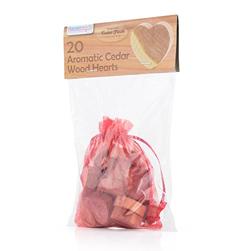 Hangerworld 20 Figuras de Madera de Cedro Antipolilla Natural Cajones y Armarios Protección de Lana