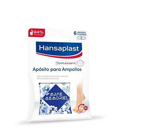 Hansaplast Apósito para ampollas pequeño, apósito transparente para un alivio instantáneo del dolor, apósitos adhesivos para los dedos de los pies, 1 x 6 unidades