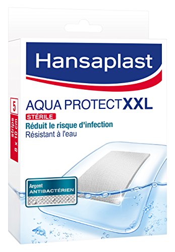 Hansaplast Caja de 5 tiritas XXL Aqua Protect, 8 x 10 cm