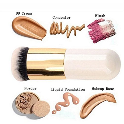 Haodou 1 unids Chubby cabeza Buffer Fundación líquida Polvo Corrector Pinceles de Maquillaje Plump Maquillaje BB Cream herramientas (Blanco)