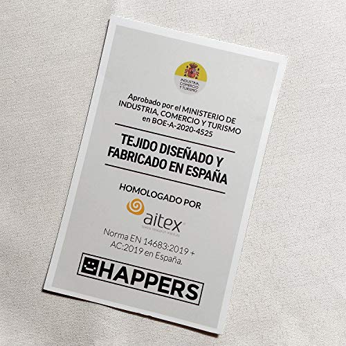 HAPPERS COOL FRESH hidrófuga 1 metro Tela Certificada por AIXTEX para mascarillas, lavable y rutilizable. Tejido aprobado por el ministerio para hacer mascarilla quirúrgica TIPO 1