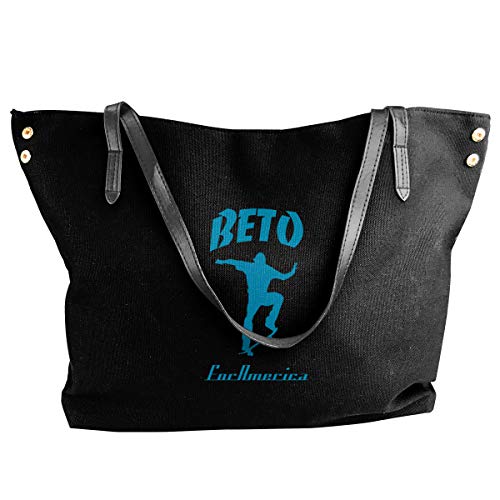 Happiness Station Beto O'Rourke For America Women Style Canvas Large Tote Top Handle Bag Shopping Hobo Shoulder Bag, Large Size 18.1'' X 4.9'' X 12.99''