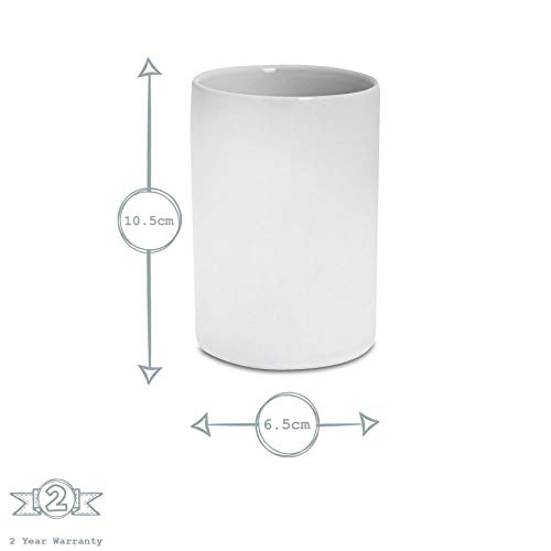 Harbour Housewares Vaso para cepillos de Dientes - Cerámica esmaltada - Blanco