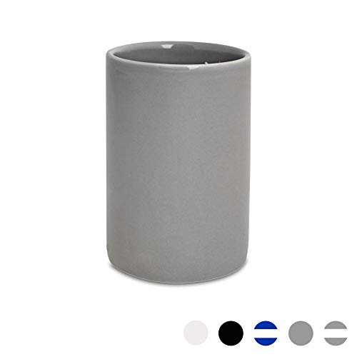 Harbour Housewares Vaso para cepillos de Dientes - Cerámica esmaltada - Gris