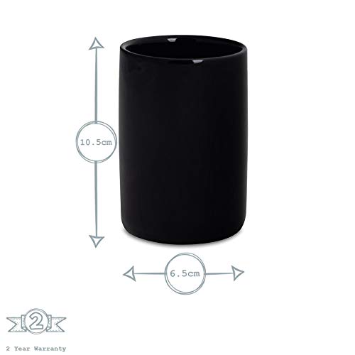 Harbour Housewares Vaso para cepillos de Dientes - Cerámica esmaltada - Negro
