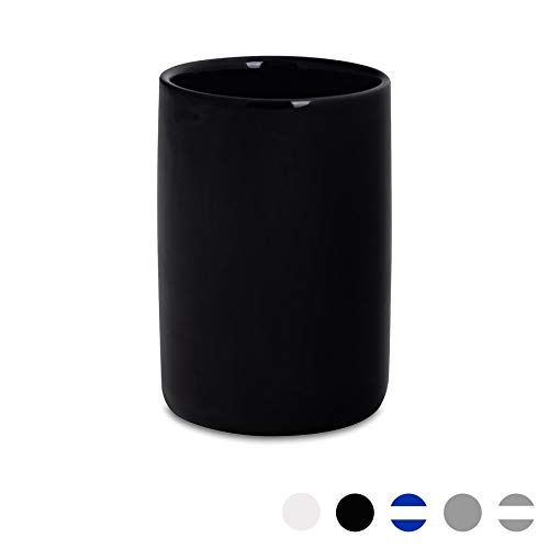 Harbour Housewares Vaso para cepillos de Dientes - Cerámica esmaltada - Negro