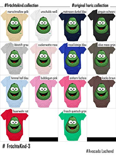 Hariz - Body de manga corta para bebé, diseño de aguacate y frutas, color marrón
