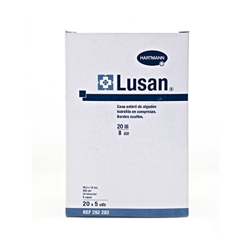 Hartmann LUSAN Gasa 20X20CM 100 UDS, Negro, Estándar