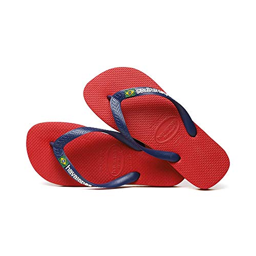 Havaianas Brasil Logo Zehentrenner Unisex-Erwachsene, Multicolor (Red), 39/40 EU
