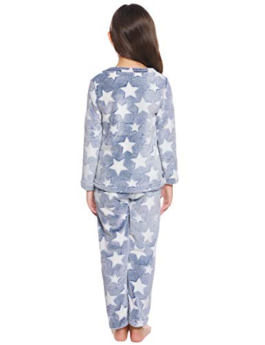 Hawiton Pijamas Dos Piezas niño niña,Conjunto de Pijama Albornoz con diseño de Estrella Ropa de Dormir Baño Otoño Invierno