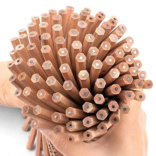 HB Lápices Conjunto de hexágono de grafito de madera básico natural para dibujo Escritura de útiles escolares de oficina 17.9 * 0.7 cm