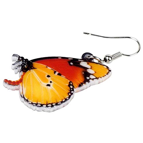 HBHBS Pendientes de acrílico únicos de Mariposa de Organge Pendientes Grandes cuelgan Joyas de Verano para Mujeres niñas Damas Adolescentes