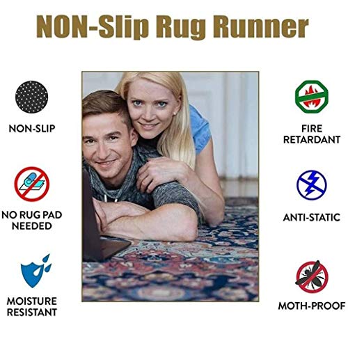 Hciszl Alfombras de Pasillo, Hogar Antideslizante Alfombras Piso Moqueta Mats Pad para Habitación Lavable Decorativo Suave Superficie, para Salón, Pasillo, Pasaje, Habitacion - Cualquier Largo