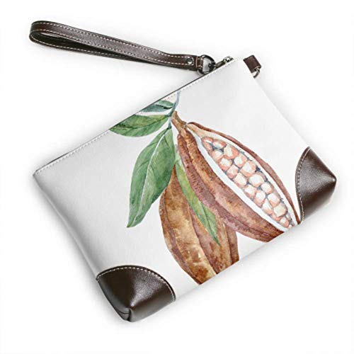 Hdadwy Conjunto de bolso de mano, cartera de mano de cuero de frutas de cacao marrón, cartera para mujer, cartera para teléfono inteligente
