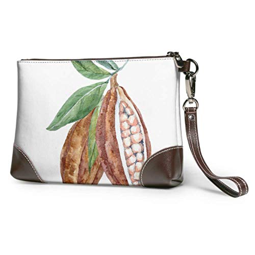 Hdadwy Conjunto de bolso de mano, cartera de mano de cuero de frutas de cacao marrón, cartera para mujer, cartera para teléfono inteligente