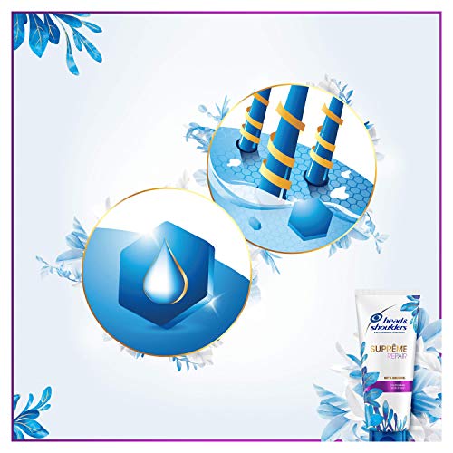 Head & Shoulders, Shampoing et Après Shampoing Antipelliculaire, Suprême Réparation, pour Cheveux Abimés, à l’Huile d’Argan, Format Shampoing 2x250 ml et Après Shampoing 1x220 ml