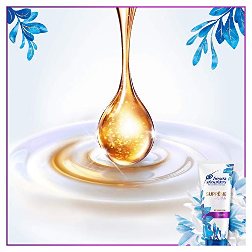 Head & Shoulders, Shampoing et Après Shampoing Antipelliculaire, Suprême Réparation, pour Cheveux Abimés, à l’Huile d’Argan, Format Shampoing 2x250 ml et Après Shampoing 1x220 ml