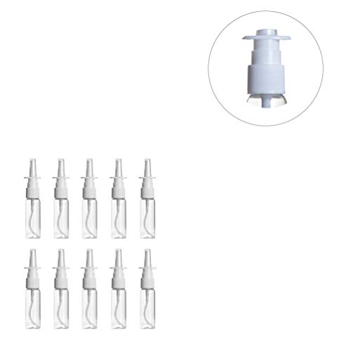 HEALLILY Botella de Spray Nasal de Vidrio Rellenable de Aerosol Nasal de 10 Piezas Botellas de Cosméticos para Viajes a Casa (Transparente 30 Ml)