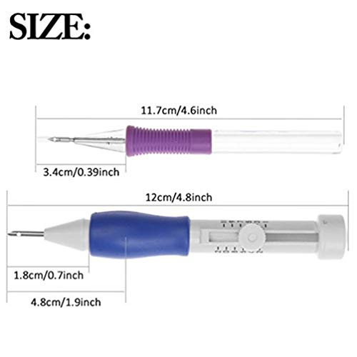 HEALLILY Kit de bordado de aguja de perforación Magic Embroidery Pen Set de aguja de perforación con hilos para bordado de arranque 136 piezas