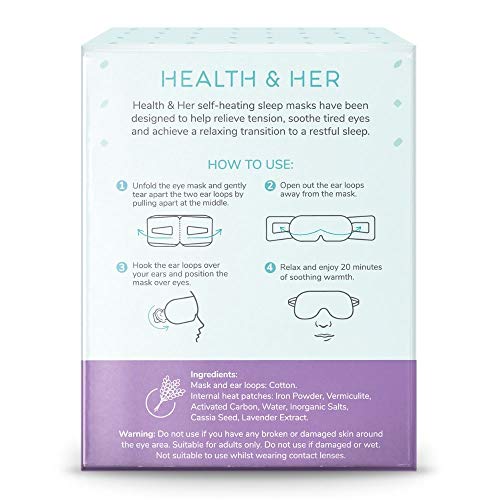 Health & Her Máscaras de ojos autocalentables para un sueño relajante – 7 Pack – Relajantes para ayudar al insomnio, insomnio y dolores de cabeza