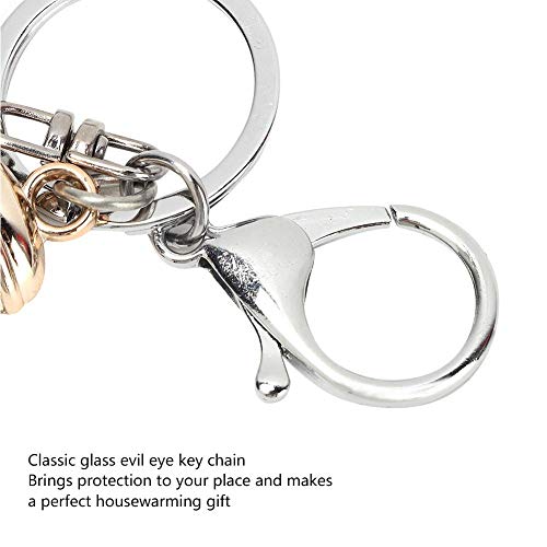 HEEPDD Llavero de Mal de Ojo Azul, bendición de Amuleto de Vidrio Turco, Llavero de Buena Suerte para niñas, Bolsa de Llaves, decoración, cumpleaños