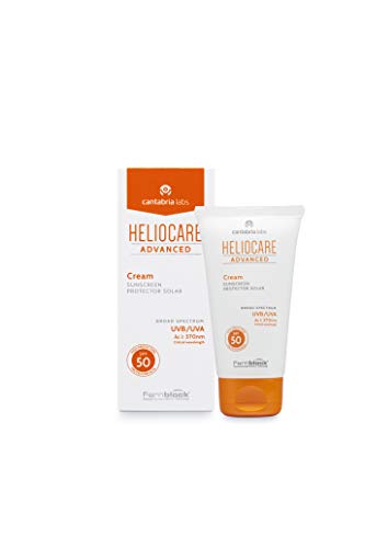 Heliocare Advanced Cream SPF 50 - Crema Solar Facial, Nutre e Hidrata, sin Residuo Blanco, sin Efecto Máscara, Pieles Normales o Secas, No Comedogénica, 50ml