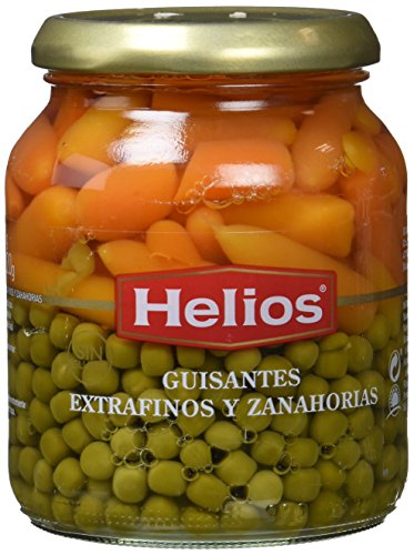 Helios Guisantes Extrafinos y Zanahorias - 340 gr - , Pack de 6