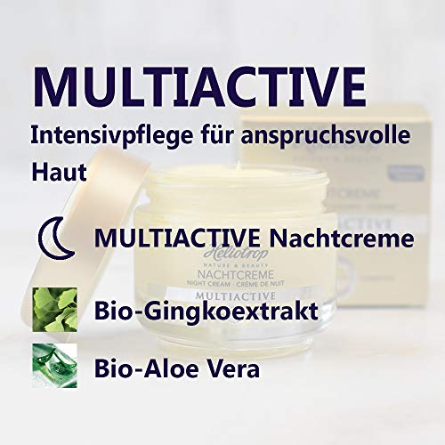 Heliotrop - Crema de noche multiactiva, complejo de principios activos intensivo, antiarrugas y cuidado de la humedad, estimula la síntesis de colágeno, 50