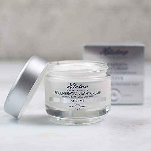 Heliotrop - Crema de noche regenerativa para la regeneración de la piel, aceite de jojoba, estimula la síntesis de colágeno y aporta nueva vitalidad y frescura, 50 ml