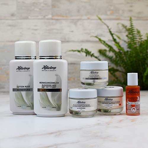 HELIOTROP Naturkosmetik MoiSTURE Crema de día con hidratante eficaz, mejora el estado de humedad de la piel, reduce la profundidad de las arrugas, vegano, 50 ml