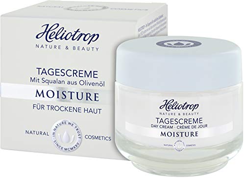 HELIOTROP Naturkosmetik MoiSTURE Crema de día con hidratante eficaz, mejora el estado de humedad de la piel, reduce la profundidad de las arrugas, vegano, 50 ml