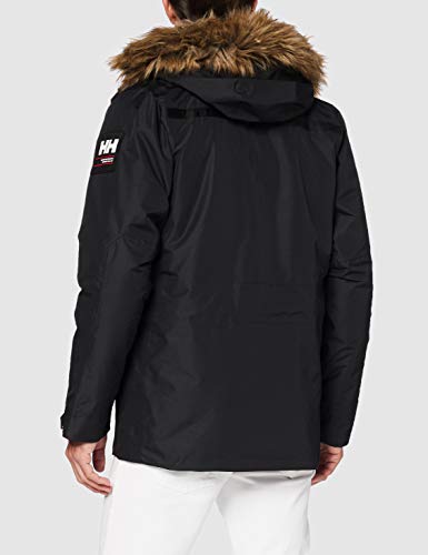 Helly Hansen COASTAL 2 Parka - Parka acolchada impermeable para hombre, color negro, talla L