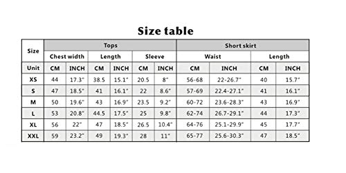 helymore Mujeres Halloween Carnival Disfraz de Cosplay de Anime Todoroki Shoto Camiseta + Falda, S