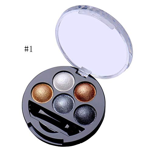 Henanyimeixiang Sombra de Ojos 5 Color De Sombra De Ojos De Polvo De Hornear Coastal Scents For Las Mujeres Radiante Natural Lisa Y Suave Impermeable Y Fácil De Quitar Maquillaje (Color : B)