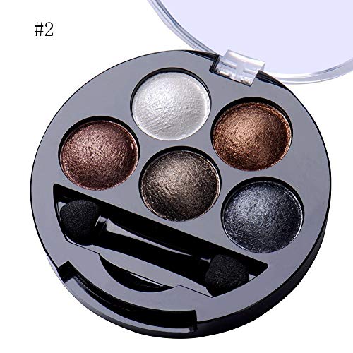 Henanyimeixiang Sombra de Ojos 5 Color De Sombra De Ojos De Polvo De Hornear Coastal Scents For Las Mujeres Radiante Natural Lisa Y Suave Impermeable Y Fácil De Quitar Maquillaje (Color : B)