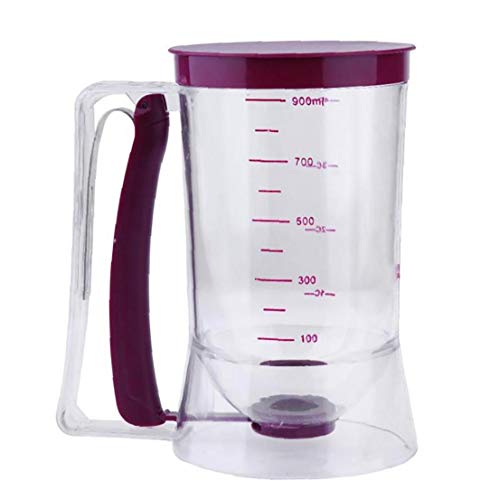 Herramienta Dispensador Magdalena Talud con La Etiqueta De Medición Fácil Limpieza: Sin Goteo del Dispensador 900 Ml Masa Capacidad Conveniente para Hacer Pasteles Panqueques Molletes