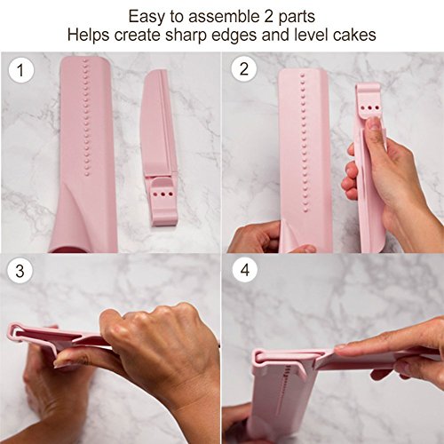 herramienta suave fondant, 2 unidades ajustable Raspador de crema pastel decorar suave pulidor Cake Smoother Herramienta de suavizado de Fondant Cake Decorate Smoother Pulidor
