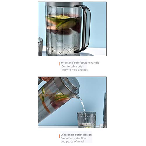 Hervidor Reutilizable Con Tapa, Material PS Grueso, Gran Capacidad Para El Hogar (2000 Ml), Botella De Agua Para Mesa De Centro Fácil De Limpiar (1 Hervidor + 2 Tazas De Agua)