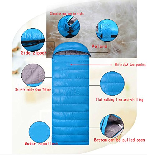 Hhrong El Saco de Dormir de Ganso a Prueba de Agua y Ligero portátil cómoda Bolsa de compresión Viaje Que acampa del sobre del Saco de Dormir se Puede empalmar (Capacity : 1000, Color : Rojo)