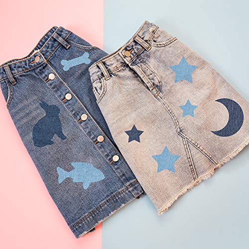 Hierro en Parches Hierro en Parches de Mezclilla Kit de Reparación para Ropa, Jeans, Chaquetas, Talla Grande, 4.9 Pulgadas, Tela de Mezclilla(Cuadrado, 15 Piezas)