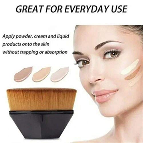 High-Density Seamless Foundation Brush,pinceles de maquillaje BB Cream polvo suelto (Negro & Rosado)