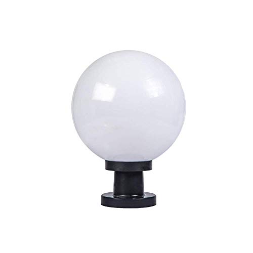 HIGHKAS Luces de Poste de Bola mediterránea Lámpara de Mesa de Pilar de acrílico de Aluminio Creativo IP55 Impermeable Globo Exterior Paisaje Columna Luz Linterna de césped Patio Patio Porche Puerta