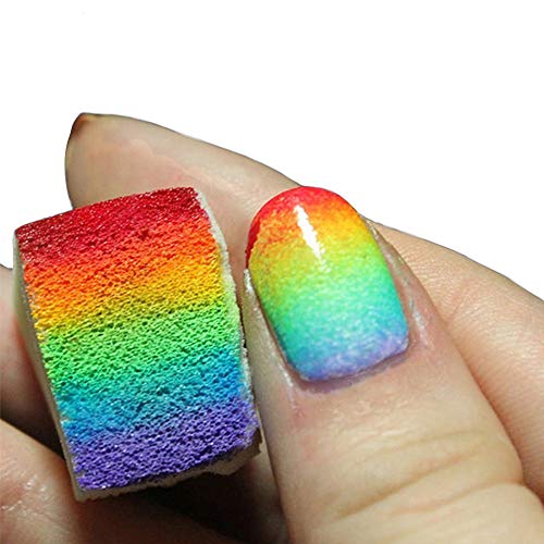 Hilai 12 UNIDS/SET Nail Esponja de Maquillaje Tipo Beauty Blender Trapezoide Beige Nail Art Esponja Estampación Polaco Manicura Nail Art Decoración Accesorios