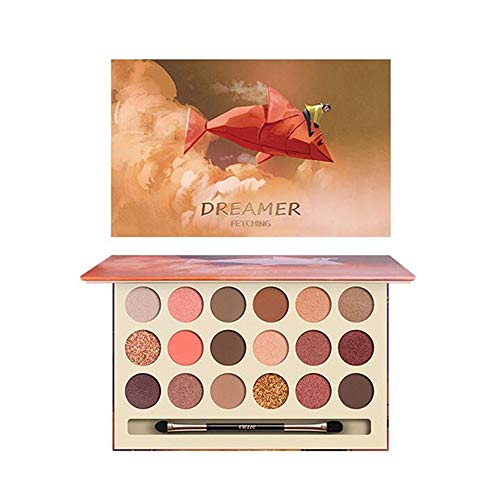 HIROCK Paleta de sombra de ojos de 18 colores, cosméticos impermeables, paleta de sombra de ojos mate mate, maquillaje de ojos, con pincel de sombra de ojos