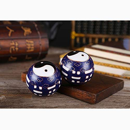 Hjyi Bolas de Baoding, Bolas de la Salud Chinos con campanadas y Las Bolas de Yin Yang (Balance) Símbolo Salud estimular los Puntos de acupresión Bolas de Masaje de Mano Alivio Ejercicio