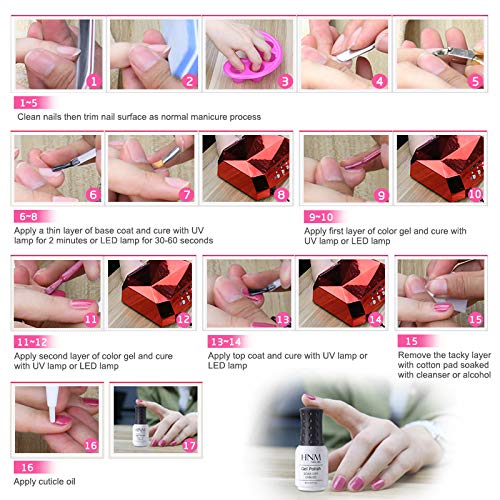 HNM Esmaltes Semipermanentes de Uñas en Gel UV LED 6 Colores Nude Esmaltes de Uñas para Manicura 007