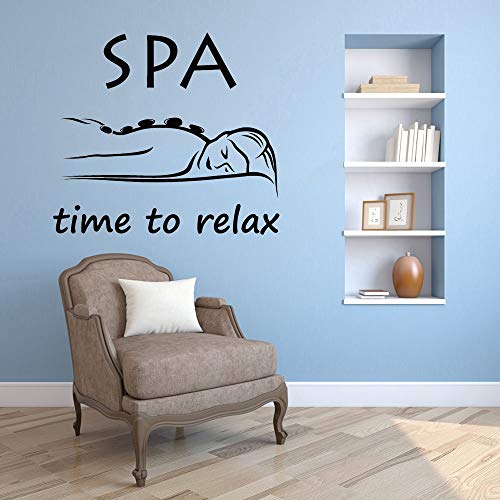 HNXDP Masaje Vinyl Wall Decal Spa Salon Cita Mujer Beauty Shop Room Saying Art Wallpaper Decoración 80cmX76cm