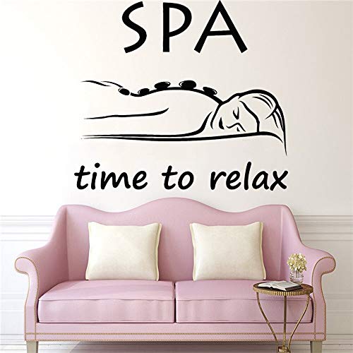 HNXDP Masaje Vinyl Wall Decal Spa Salon Cita Mujer Beauty Shop Room Saying Art Wallpaper Decoración 80cmX76cm