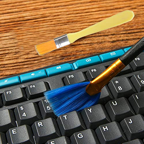 HO2NLE 10 en 1 Kit de Cepillo Limpieza Pc Antiestatico Cepillo Brocha Antiestatica Nylon Con Asa de Plastico Limpieza para Teclado Ordenador Computadora Aire Comprimido ESD PCB 10pcs